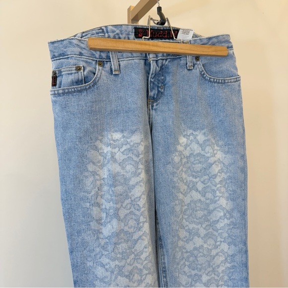Vintage 90s Y2K Mudd Women’s Jeans Size 11 Light Wash Flare Casual Lace Detail - Picture 14 of 16